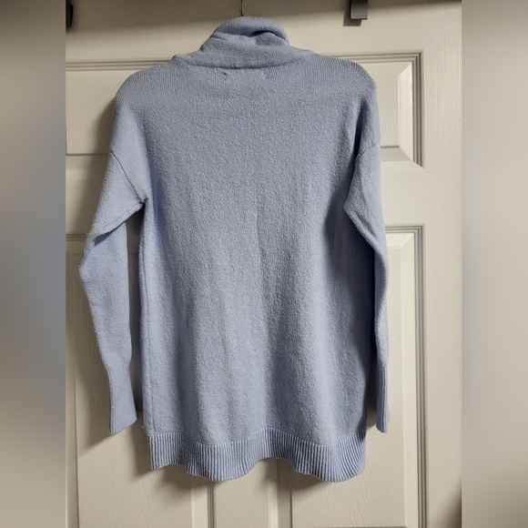 Loft - Light Blue, Cowl Neck,Drawstring, Front Pocket Sweater - Size S - Picture 5 of 5